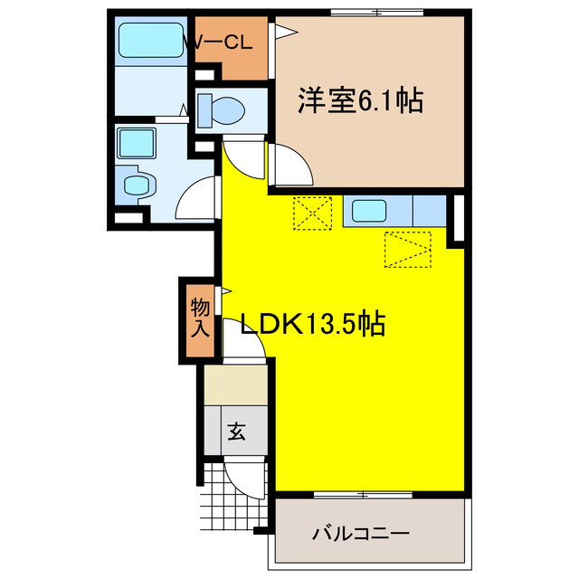 岐阜県大垣市島町 1LDK アパート 賃貸物件詳細