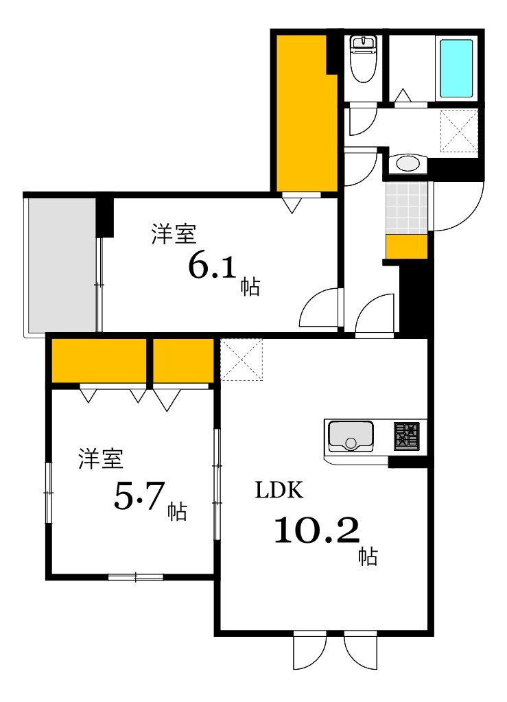 広島県広島市中区西白島町 新白島駅 2LDK アパート 賃貸物件詳細