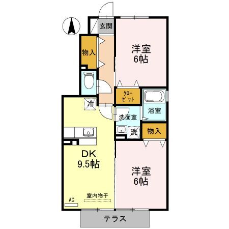 富山県富山市一本木 2DK アパート 賃貸物件詳細