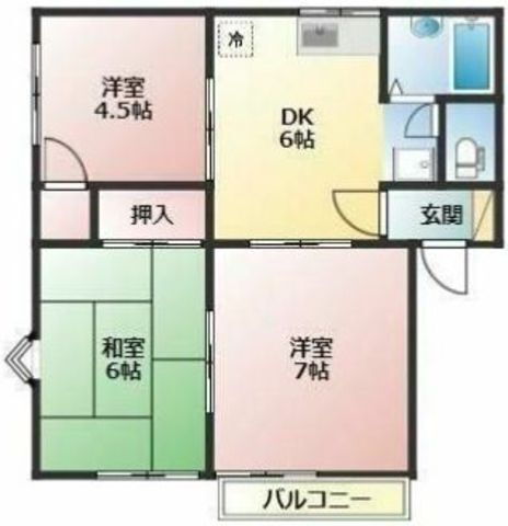 神奈川県海老名市河原口３ 厚木駅 3DK アパート 賃貸物件詳細
