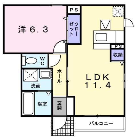 ヴァニーユ 1階 1LDK 賃貸物件詳細