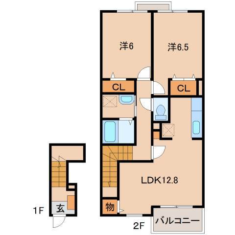 和歌山県和歌山市三葛 紀三井寺駅 2LDK アパート 賃貸物件詳細