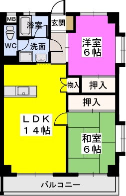 福岡県福岡市早良区室見５ 室見駅 2LDK マンション 賃貸物件詳細
