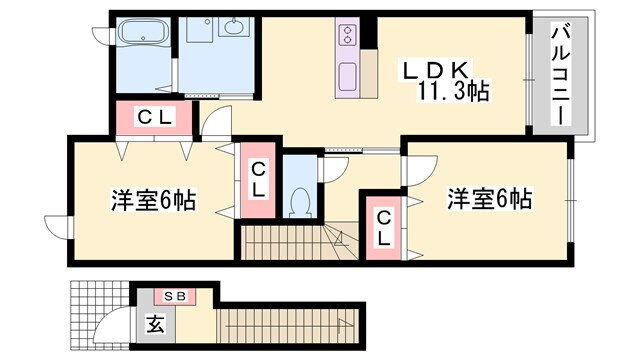 兵庫県相生市緑ケ丘２ 相生駅 2LDK アパート 賃貸物件詳細