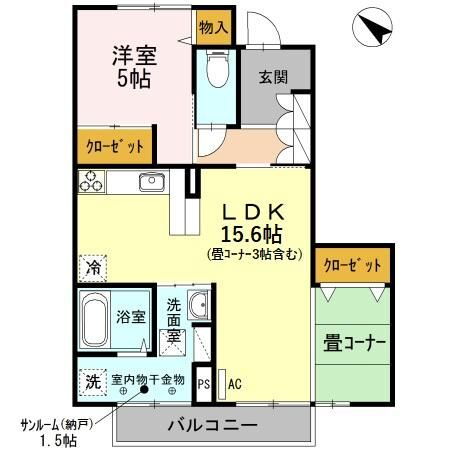 富山県富山市秋吉新町 1LDK アパート 賃貸物件詳細