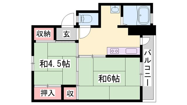 兵庫県加西市北条町西南 北条町駅 2K マンション 賃貸物件詳細
