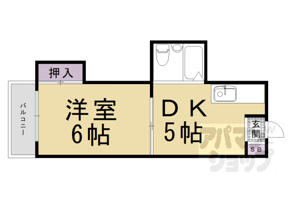 グランディール嵯峨 3階 1DK 賃貸物件詳細