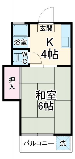 山勝ハイツ 2階 1K 賃貸物件詳細