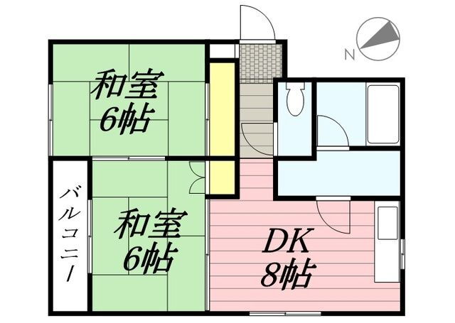 プレアール筒井 2階 2DK 賃貸物件詳細