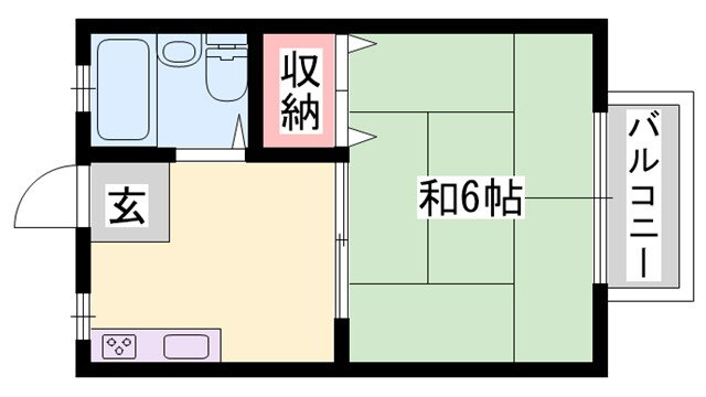 兵庫県姫路市広畑区蒲田３ 姫路駅 1K アパート 賃貸物件詳細