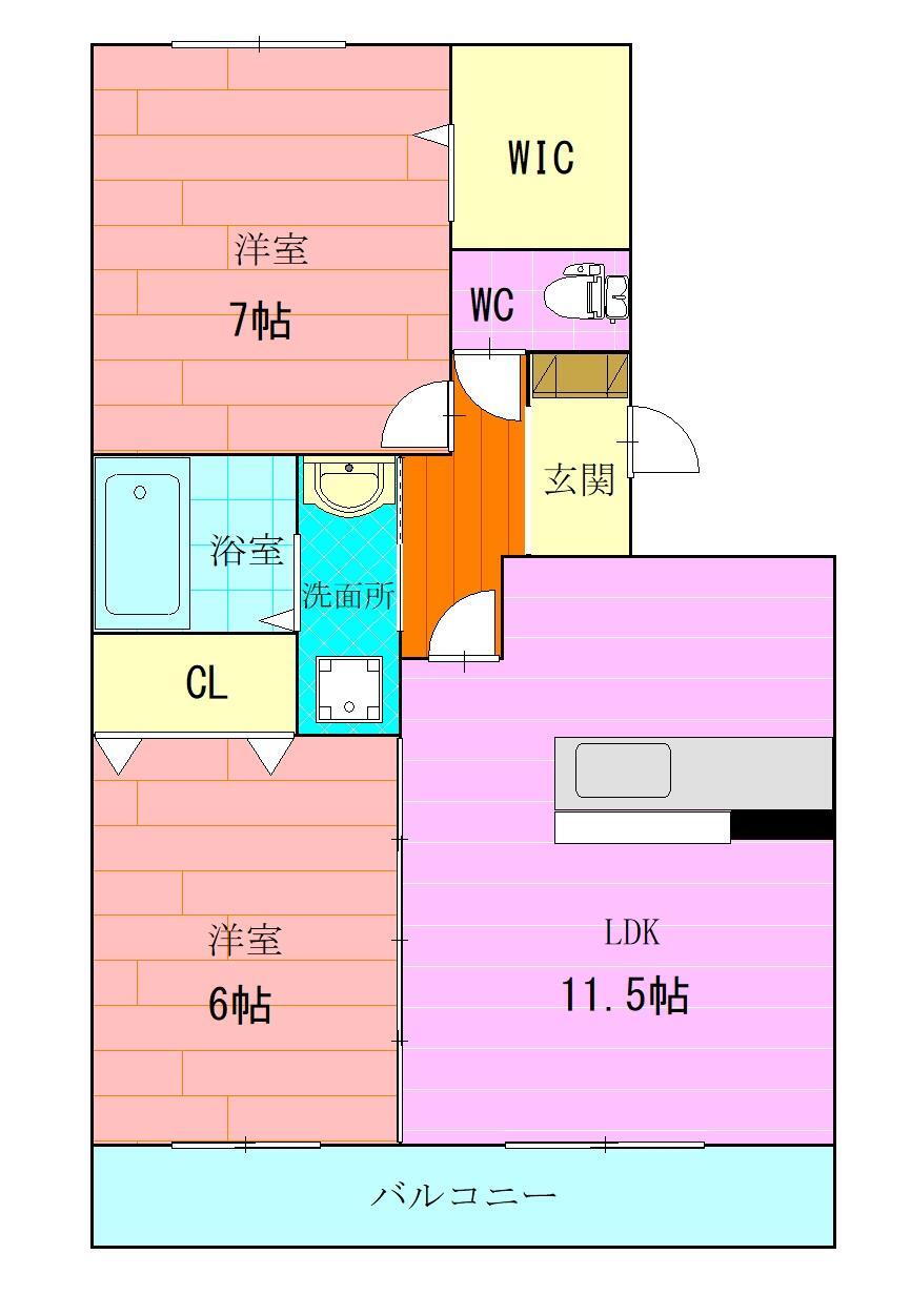 福岡県北九州市小倉南区中吉田３ 下曽根駅 2LDK アパート 賃貸物件詳細