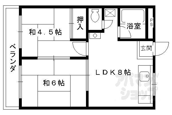 京都府京都市右京区嵯峨新宮町 嵯峨嵐山駅 2DK マンション 賃貸物件詳細