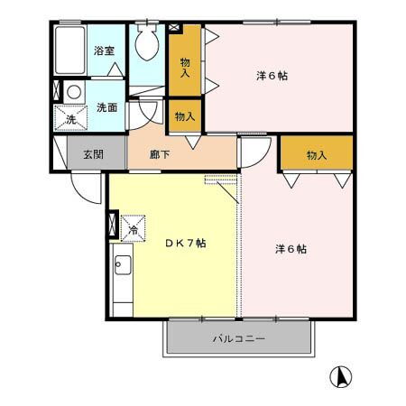 サンライフ北府 2階 2DK 賃貸物件詳細