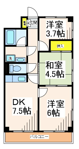 フレアつつじヶ丘 2階 2SLDK 賃貸物件詳細