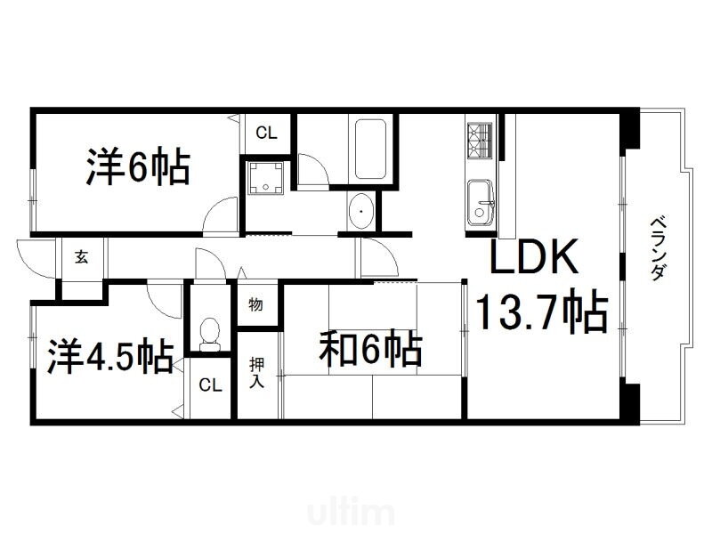 ファミールハイツ京都伏見ステージ１ 5階 3LDK 賃貸物件詳細