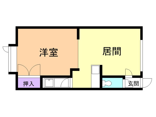 北海道苫小牧市有明町２ 1DK アパート 賃貸物件詳細