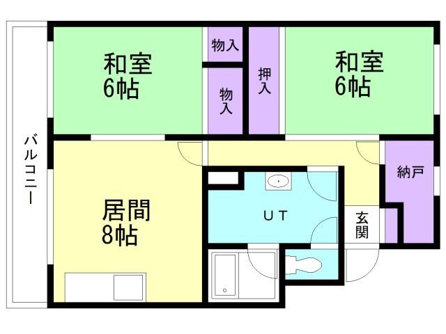 第１３松井ビル 3階 2LDK 賃貸物件詳細