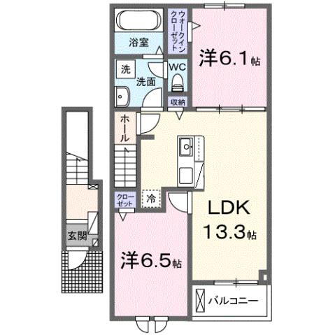 ナイス　ハッシー　ＩＩ 2階 2LDK 賃貸物件詳細