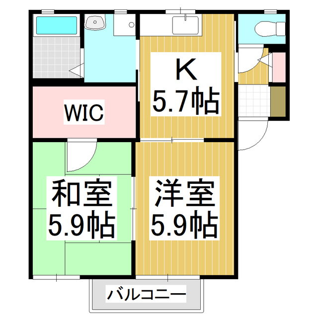 長野県松本市庄内２ 松本駅 2K アパート 賃貸物件詳細