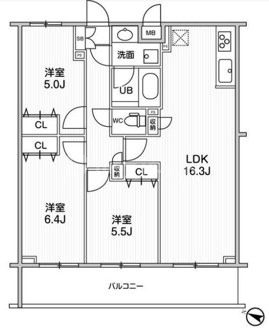 東京都墨田区東向島１ 曳舟駅 3LDK マンション 賃貸物件詳細
