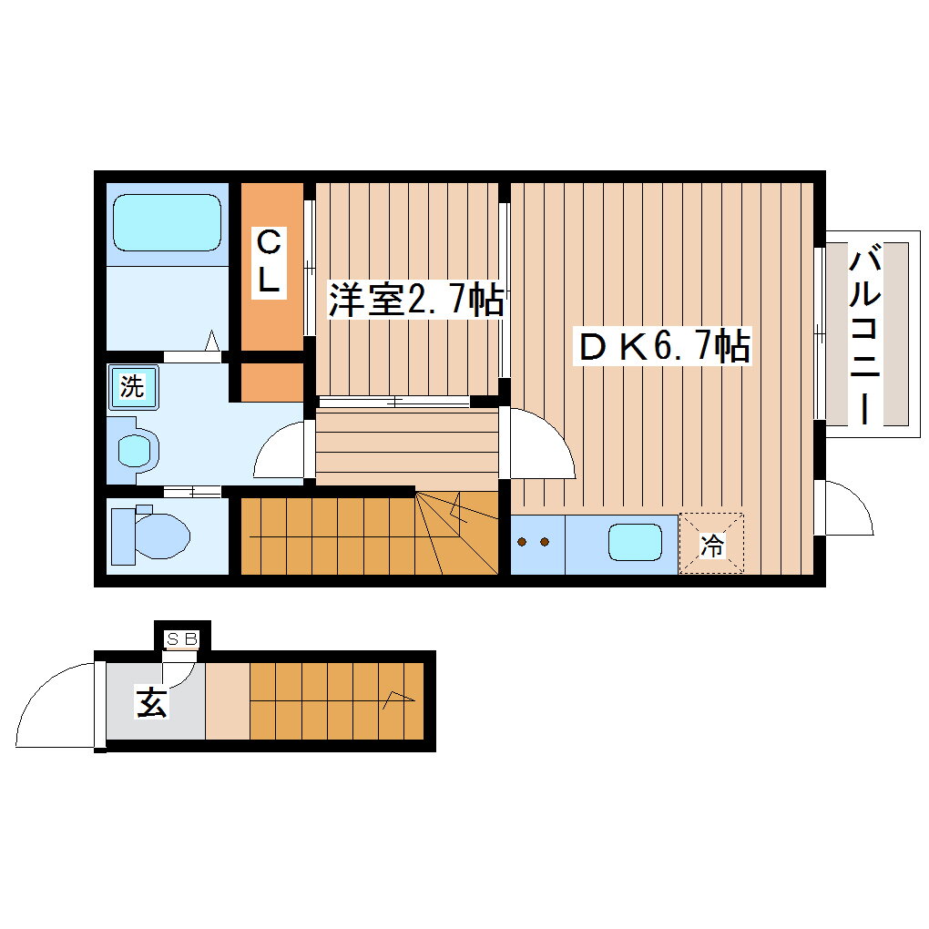 Ｓｅｎｔｒｅｅｖａ 2階 1DK 賃貸物件詳細
