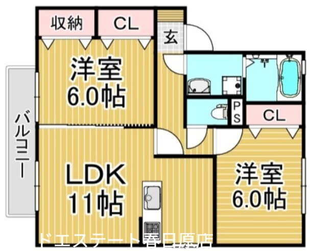 福岡県春日市須玖南１ 南福岡駅 2LDK アパート 賃貸物件詳細