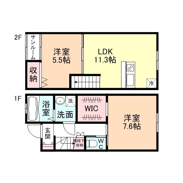 Ａｑｕａ　ｃｏｕｒｔ 1階 2LDK 賃貸物件詳細