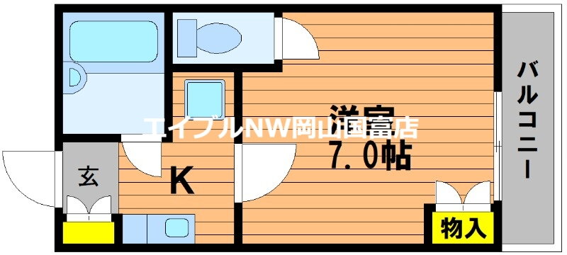 岡山県岡山市中区浜１ 西川原駅 1K マンション 賃貸物件詳細