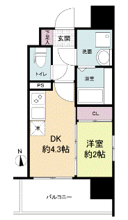 福岡県福岡市中央区港２ 大濠公園駅 1DK マンション 賃貸物件詳細