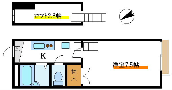 東京都江戸川区北葛西５ 船堀駅 1K アパート 賃貸物件詳細
