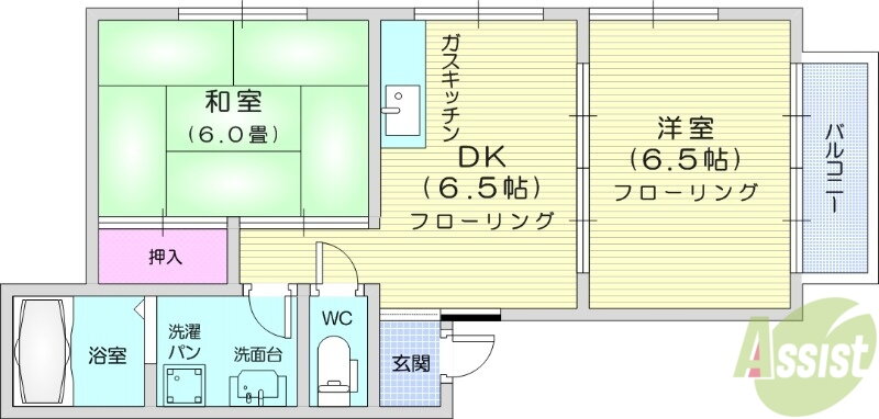 宮城県仙台市青葉区中山４ 北山駅 2DK アパート 賃貸物件詳細
