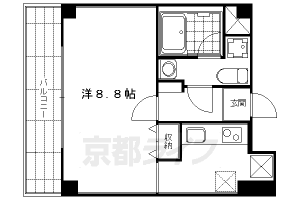 京都府京都市下京区綾大宮町 大宮駅 1K マンション 賃貸物件詳細