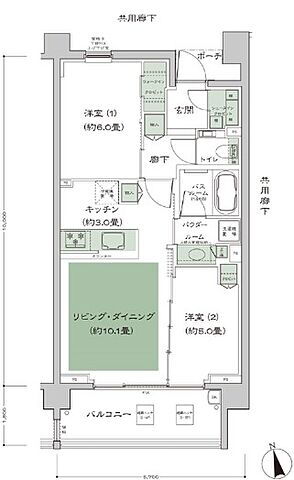 シティハウス神宮北参道 5階 2LDK 賃貸物件詳細