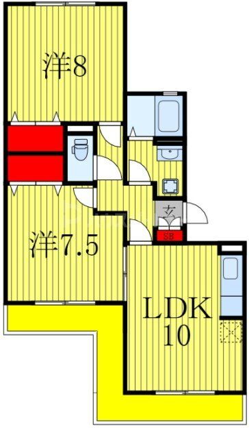 アルファタウン天王台Ｄ 2階 2LDK 賃貸物件詳細
