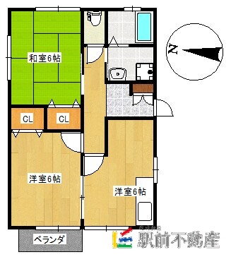 福岡県大牟田市大字吉野 吉野駅 2DK アパート 賃貸物件詳細