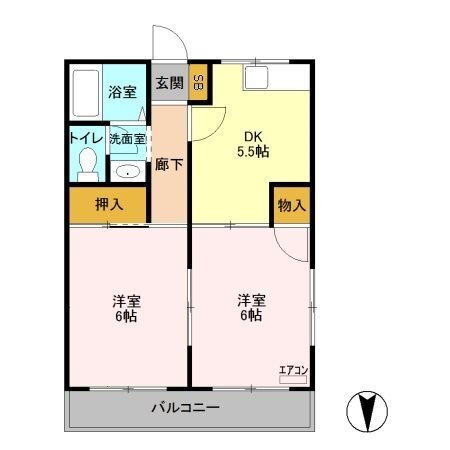 埼玉県吉川市高富１ 吉川駅 2DK アパート 賃貸物件詳細