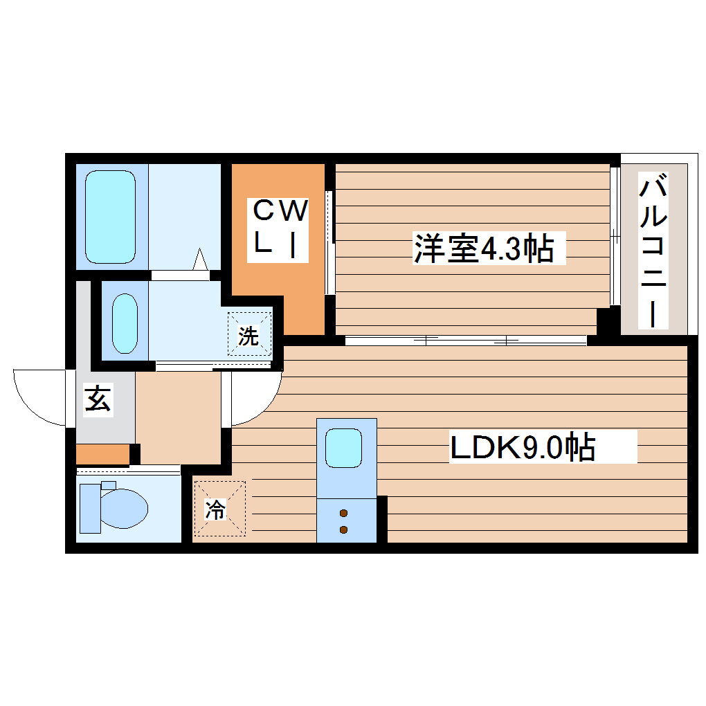 宮城県柴田郡柴田町大字船岡字清住町 大河原駅 1LDK アパート 賃貸物件詳細