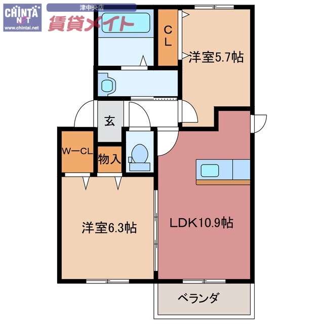三重県津市垂水 南が丘駅 2LDK アパート 賃貸物件詳細