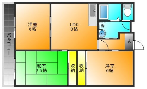 高松ビル 3階 3LDK 賃貸物件詳細