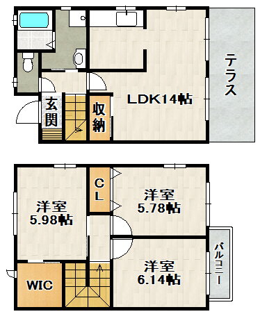 兵庫県宝塚市御殿山２ 宝塚駅 3LDK 一戸建て 賃貸物件詳細