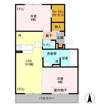 群馬県前橋市総社町総社 新前橋駅 2LDK アパート 賃貸物件詳細
