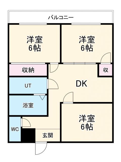 愛知県名古屋市北区楠３ 味美駅 3DK マンション 賃貸物件詳細