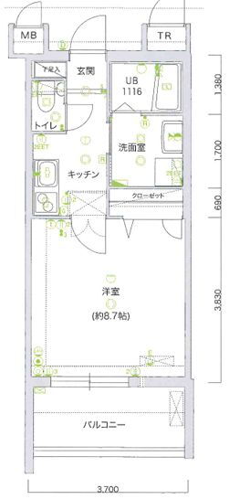 福岡県福岡市中央区天神３ 天神駅 1K マンション 賃貸物件詳細