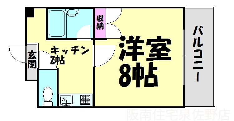 大阪府泉佐野市羽倉崎３ 羽倉崎駅 1K マンション 賃貸物件詳細