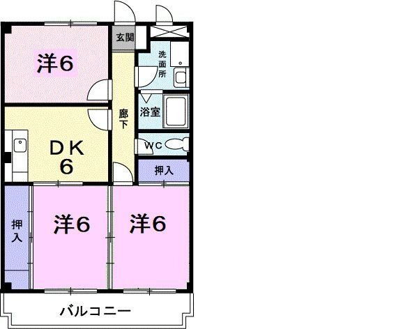 相模ガーデンコート 2階 3DK 賃貸物件詳細