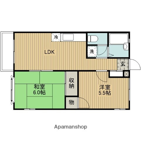 神奈川県大和市下鶴間 南林間駅 2LDK アパート 賃貸物件詳細