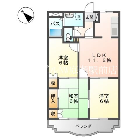 サンライズ 2階 3LDK 賃貸物件詳細