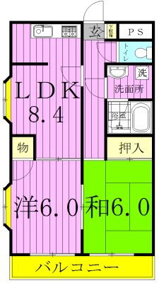 アローマ３５０ 3階 2LDK 賃貸物件詳細