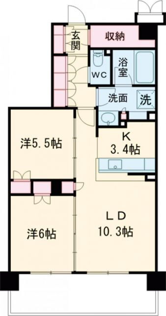 トラープランド蒼麗館 5階 2LDK 賃貸物件詳細