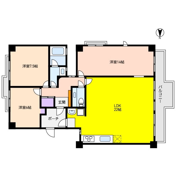 ロイヤル芦屋翠ヶ丘 4階 3LDK 賃貸物件詳細